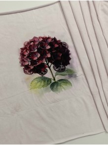 Кулирка купон Гортензия бордовая, с/л, 70*180 см