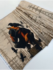 Кулирка купон Лис с вороном, с/л, 75*180 см