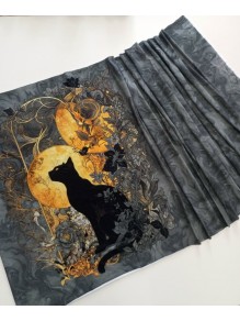 Кулирка купон Кошка лунные узоры, с/л, 75*180 см