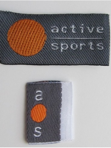 Нашивка № 2 Active sports серый/оранжевый 4х2 см