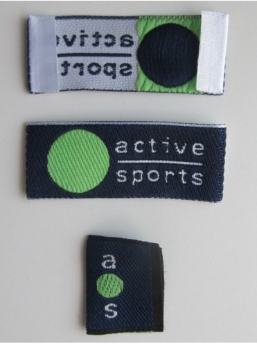 Нашивка № 2 Active sports т. синий/салат 2х2,5 см