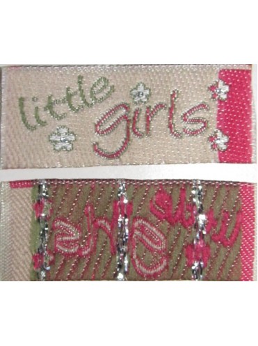 Нашивка № 2 little girls бежевый 4х1.5 см