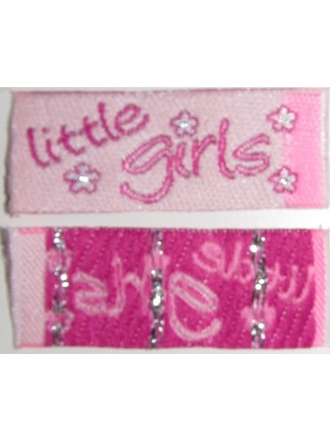 Нашивка № 2 little girls розовый 4х1.5 см