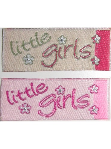 Нашивка № 2 little girls бежевый 4х1.5 см