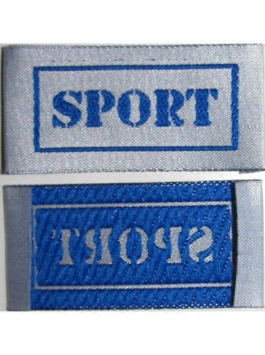 Нашивка № 2 Sport  белый, синий 4.8х2.5 см
