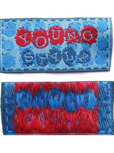 Нашивка № 4 Young style синий 6х3см